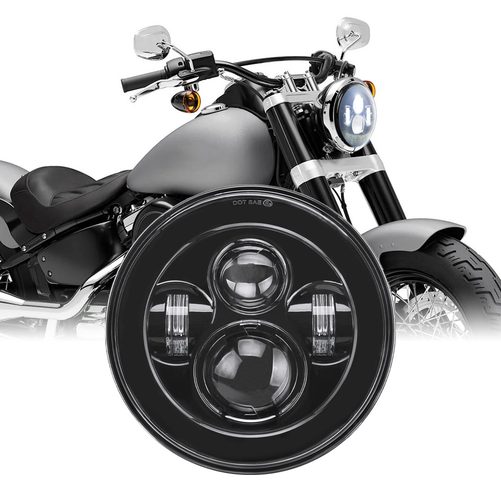 Universal Motorcycle Led Headlight Projector - Универсальная 7-дюймовая светодиодная фара DRL H4
