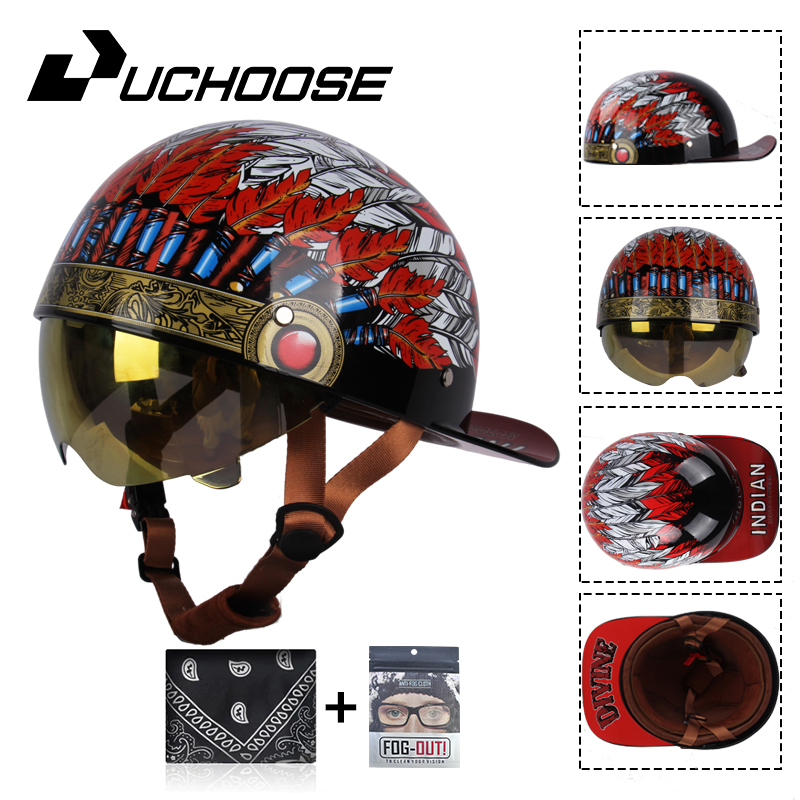 Vintage Open Face Retro Helmet - Винтажная бейсболка с открытым лицом для