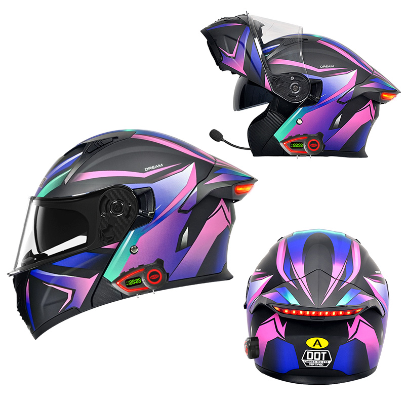 Modular Flip Up Motorcycle Helmet Dot Approved - Мотошлемы DOT с двойным визором, модульные,