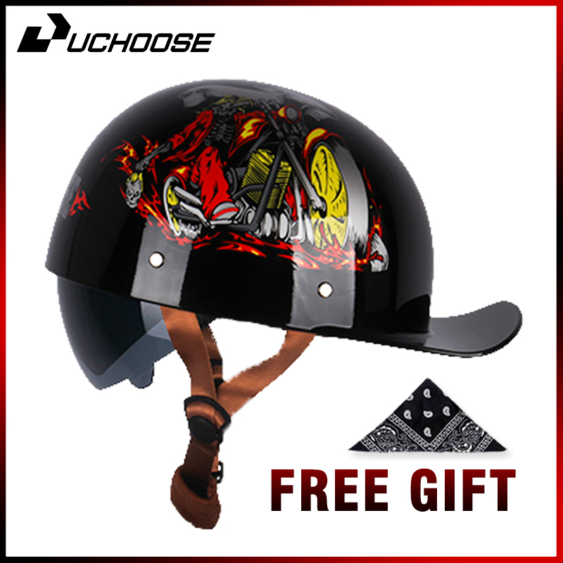 Vintage Open Face Retro Helmet - Мотоциклетный шлем Uchoose, винтажный, с открытым