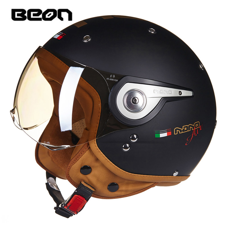 Vintage Open Face Retro Helmet - BEON B-110 Мотоциклетный шлем Beon 3/4