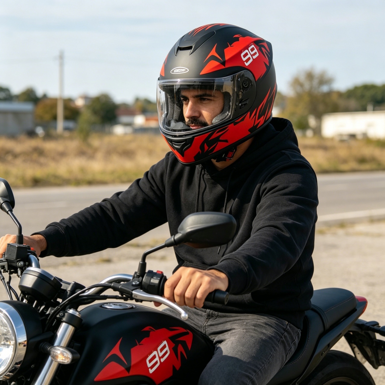 Dual Visor Motorcycle Racing Helmet - Мотошлем мужской полнолицевой с двойным визором