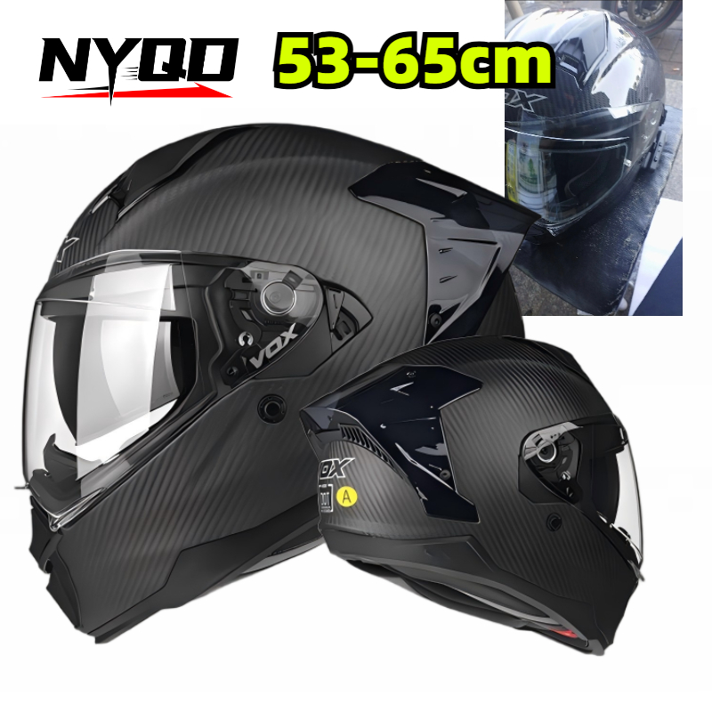 Dual Visor Motorcycle Racing Helmet - Мотошлем F605 из карбонового волокна с