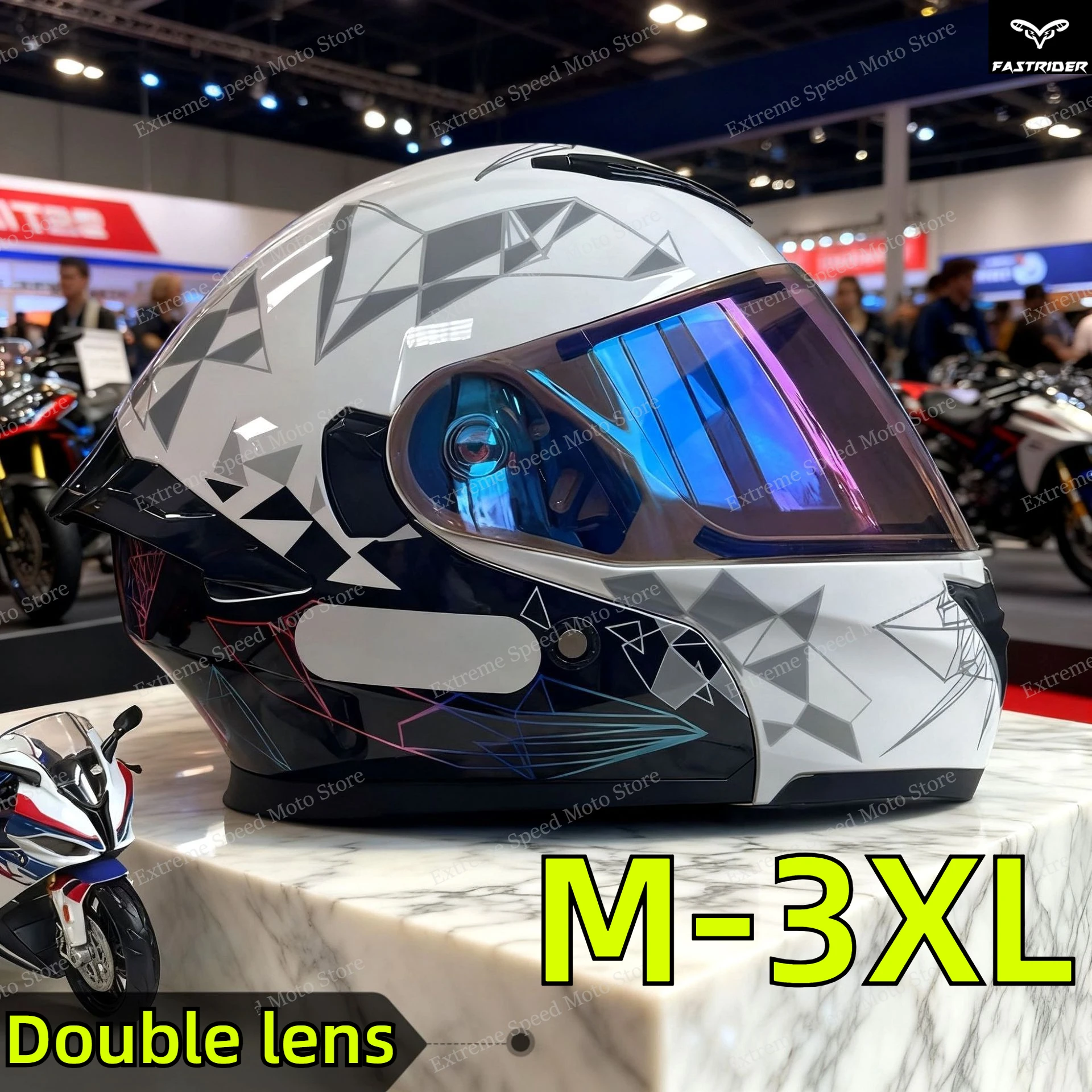 Dual Visor Motorcycle Racing Helmet - Сертифицированный модульный мотоциклетный шлем с откидным