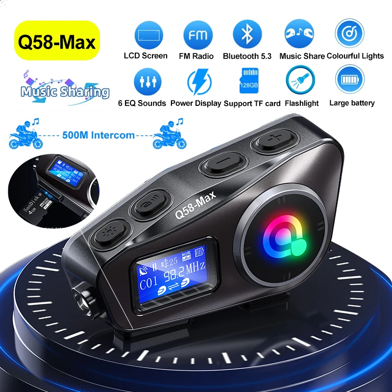 Universal Motorcycle Helmet Intercom Headset - Беспроводная Bluetooth-гарнитура для мотоциклетного шлема с