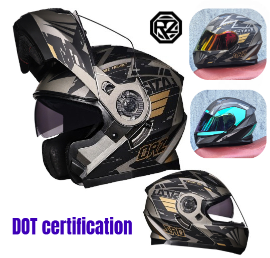 Dual Visor Motorcycle Racing Helmet - Orz анфас двойной козырек мотоциклетный шлем