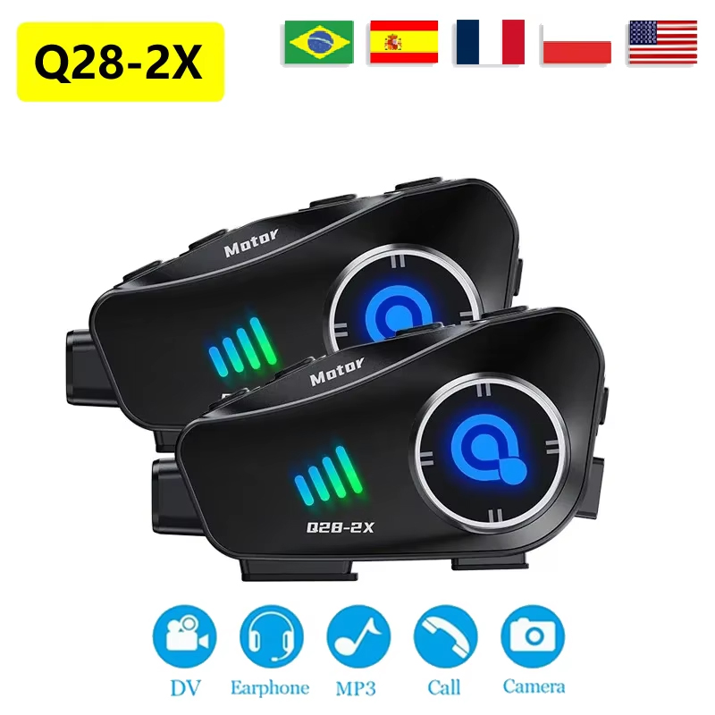 Universal Motorcycle Helmet Intercom Headset - Новый мотоциклетный шлем Q28-2X, Bluetooth-домофон, расстояние