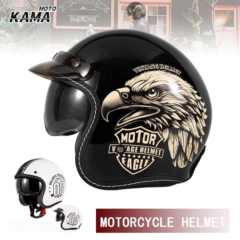 Vintage Open Face Retro Helmet - ХИТ ПРОДАЖ: Винтажный мотошлем открытого типа,