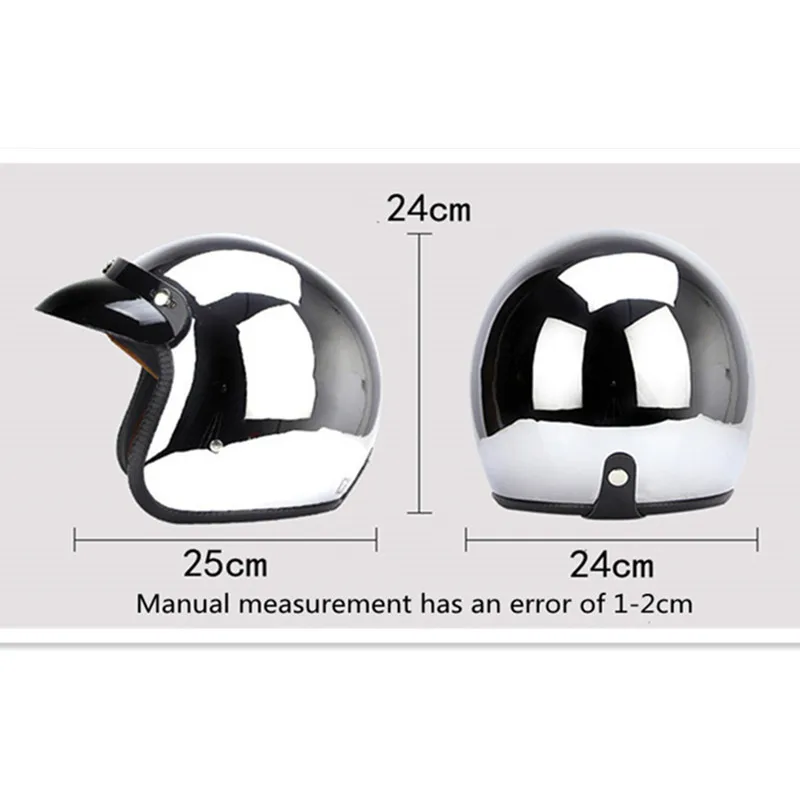 Зеркало Серебристый Хром Мотоц – обзор и цена Vintage Open Face Retro Helmet