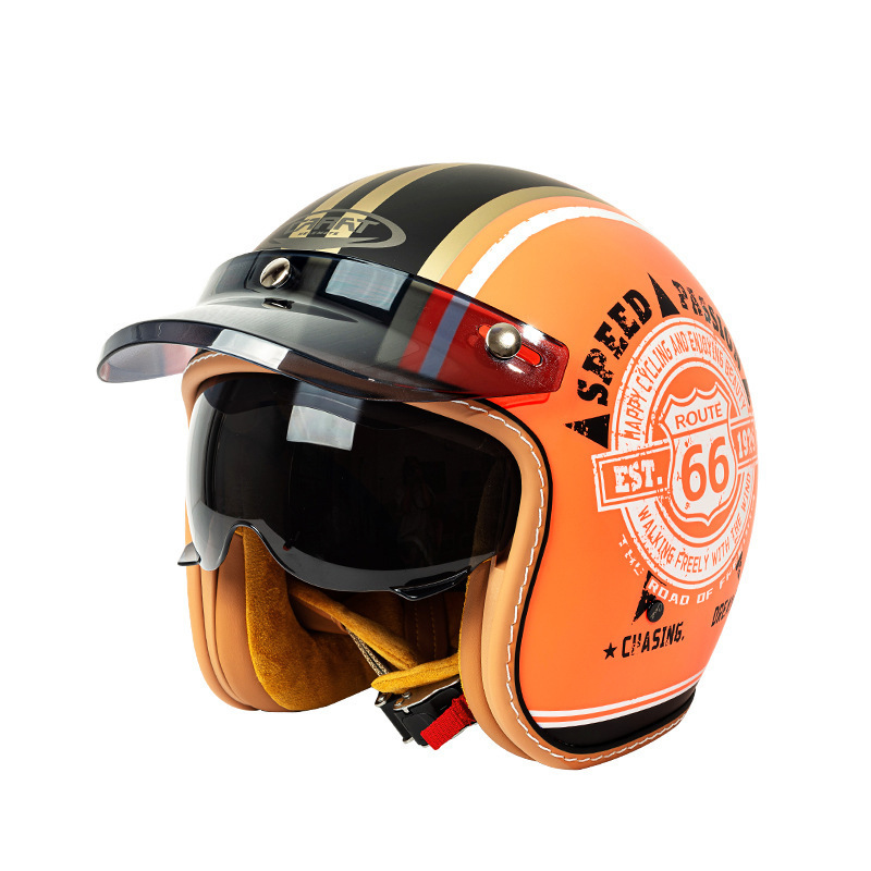 Винтажный открытый мотошлем-ко – обзор и цена Vintage Open Face Retro Helmet