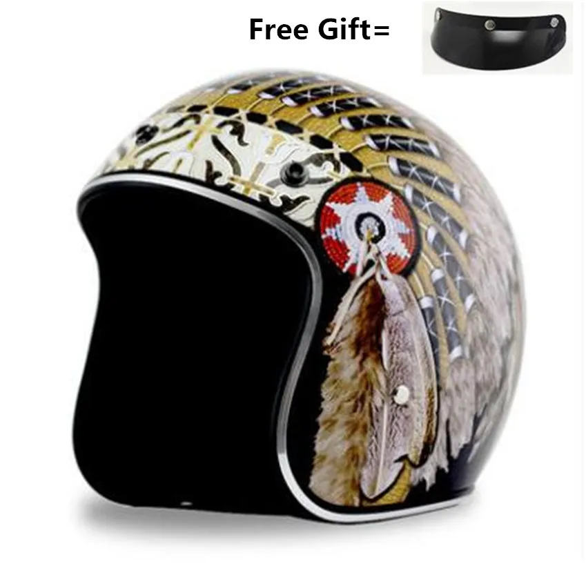 Черный винтажный мотоциклетный – обзор и цена Vintage Open Face Retro Helmet