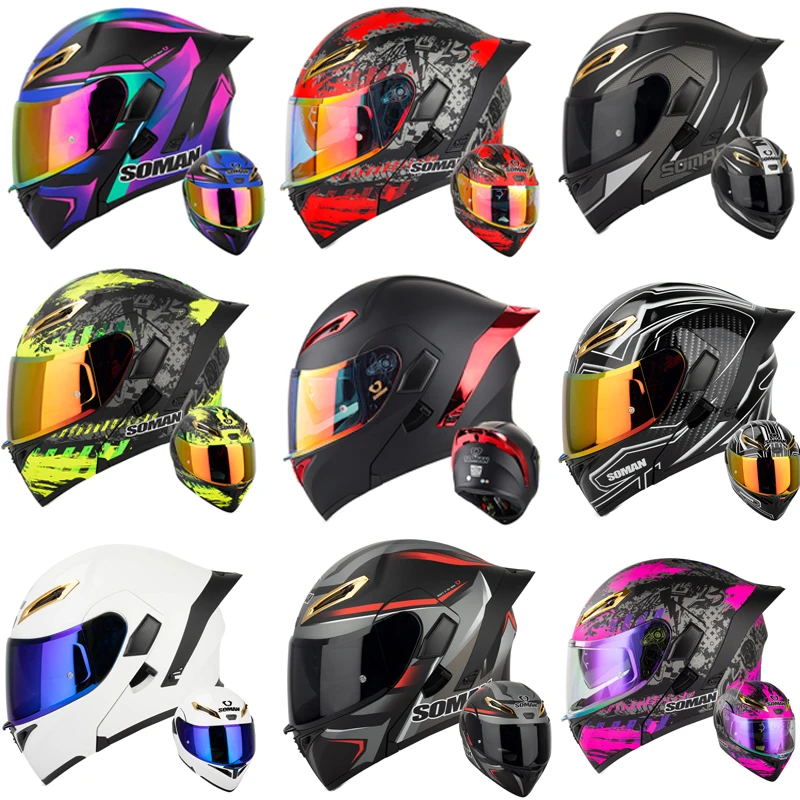 SOMAN анфас шлем с двумя линза – обзор и цена Dual Visor Motorcycle Racing Helmet