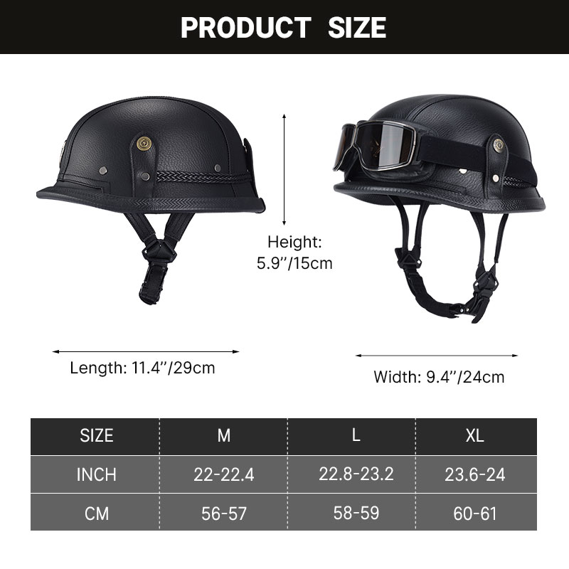 Немецкий полувинтажный шлем, к – обзор и цена Vintage Open Face Retro Helmet
