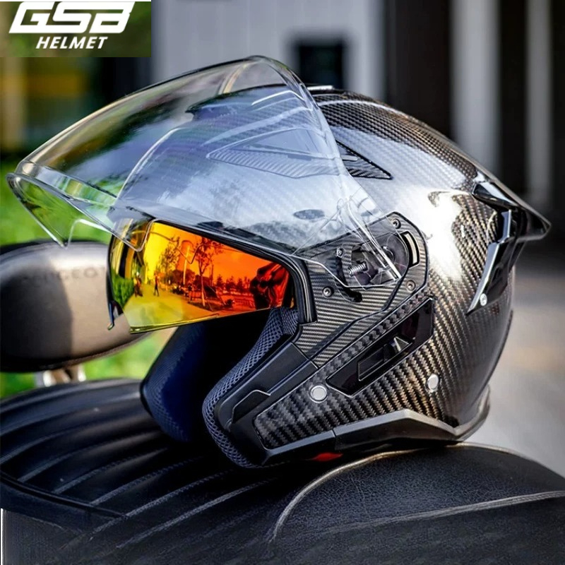 Мотоциклетный шлем GSB из угле – обзор и цена Carbon Fiber Lightweight Motorcycle Helmet