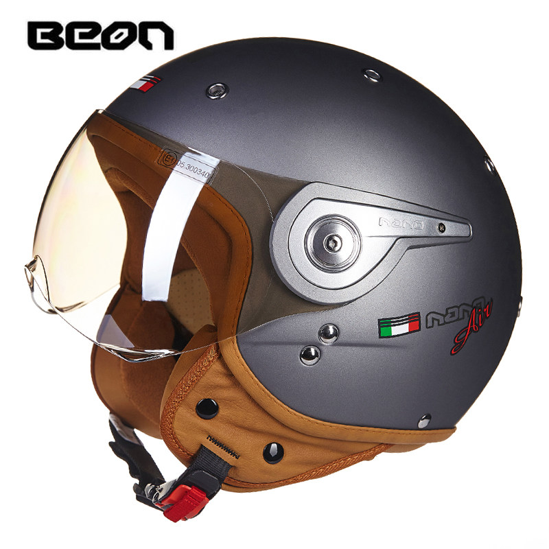 BEON B-110 Мотоциклетный шлем  – обзор и цена Vintage Open Face Retro Helmet