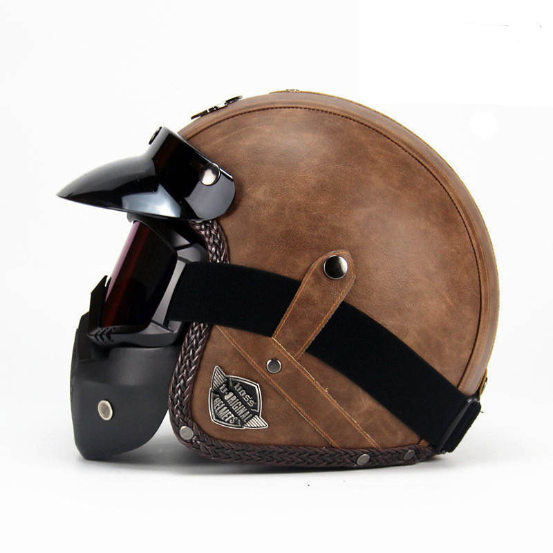 Шлем с открытым лицом для мужч – обзор и цена Vintage Open Face Retro Helmet