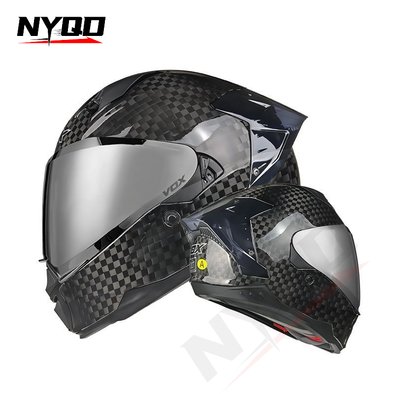 Мотошлем F605 из карбонового в – обзор и цена Dual Visor Motorcycle Racing Helmet