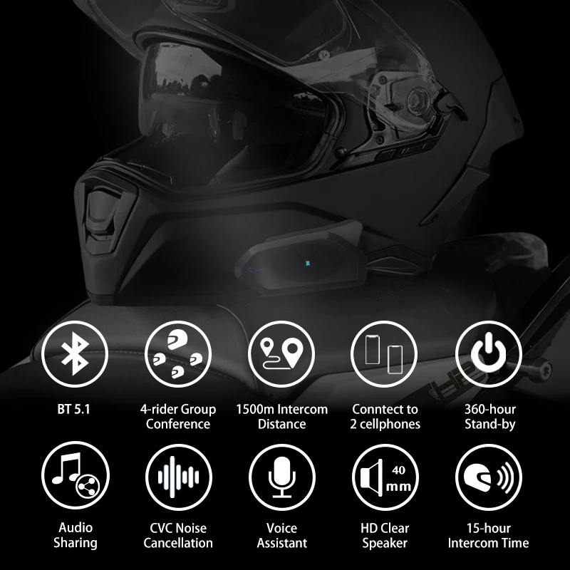 Мотогарнитура GOCOM4 для шлема – обзор и цена Universal Motorcycle Helmet Intercom Headset